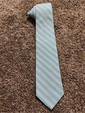 NWT Brooks Brothers Makers Seersucker Tie - 4" Wide - Silk Blend Italy - USA
